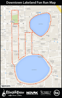 Downtown Lakeland Saturday Fun Run Course Map